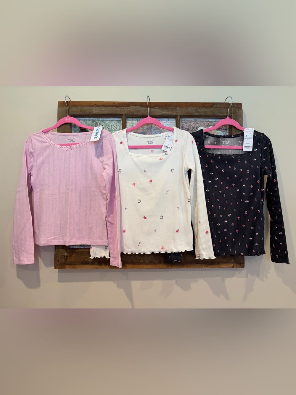 Carter’s Set of Three Ribbed Long-Sleeve Shirts 🌸☕️👚